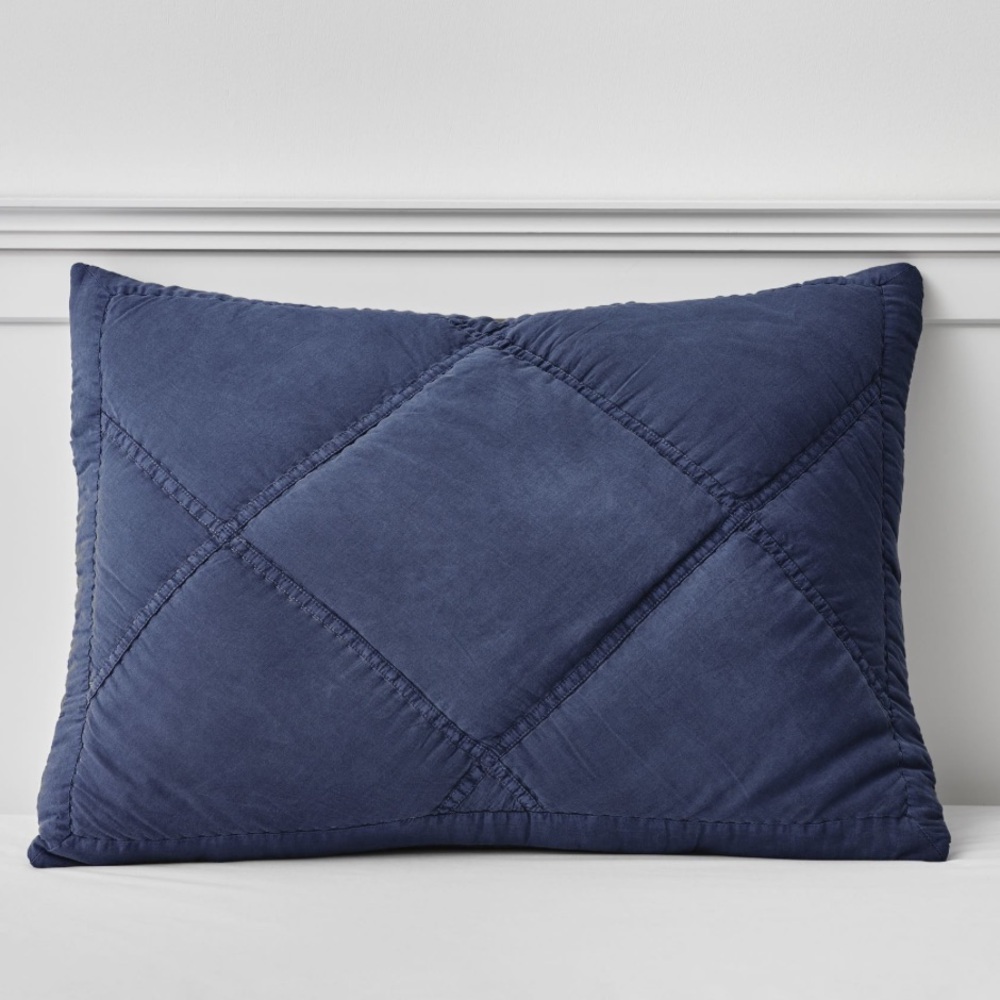 Pottery Barn Teen Washed Rapids Standard Sham Faded Navy